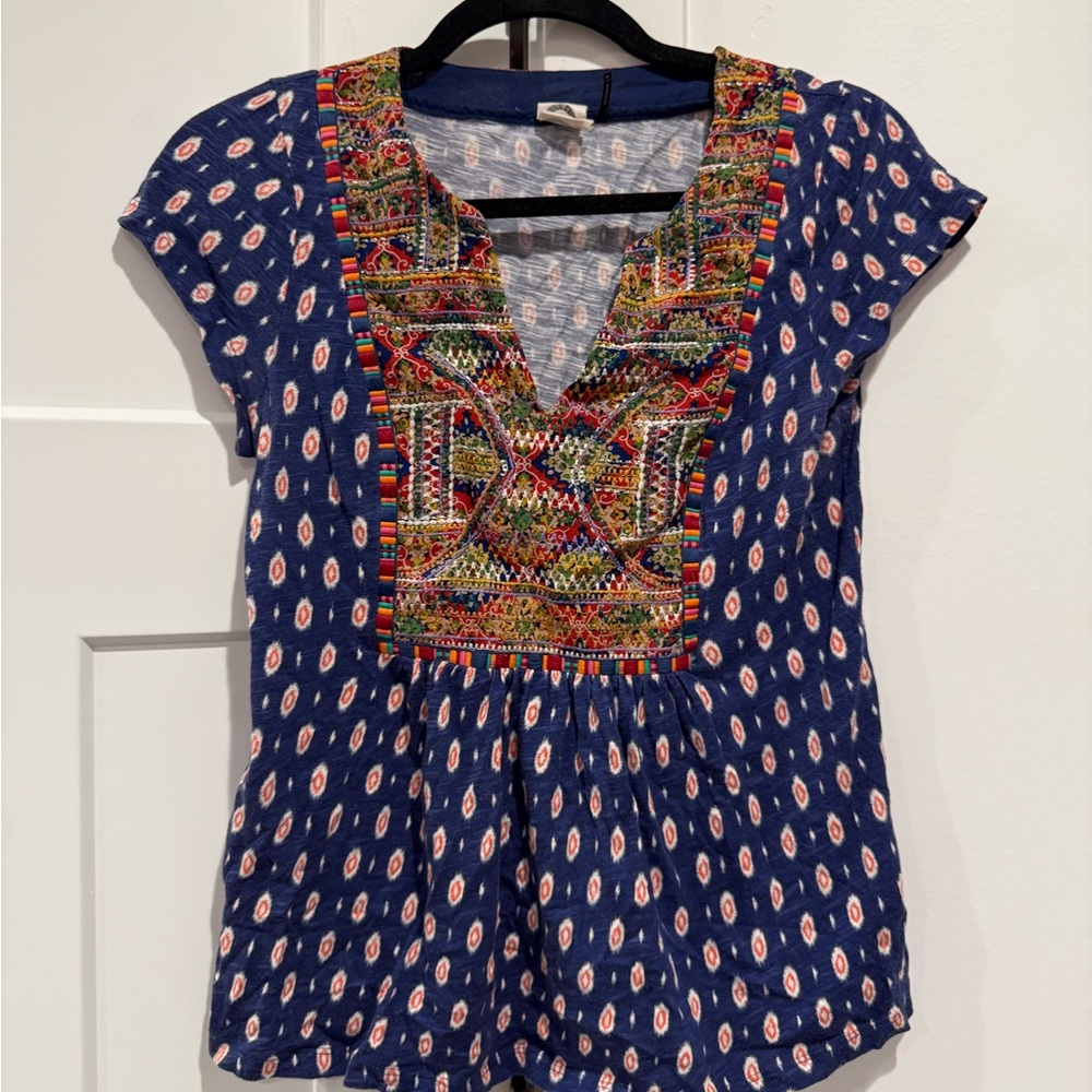 Embroidered Anthropologie Top